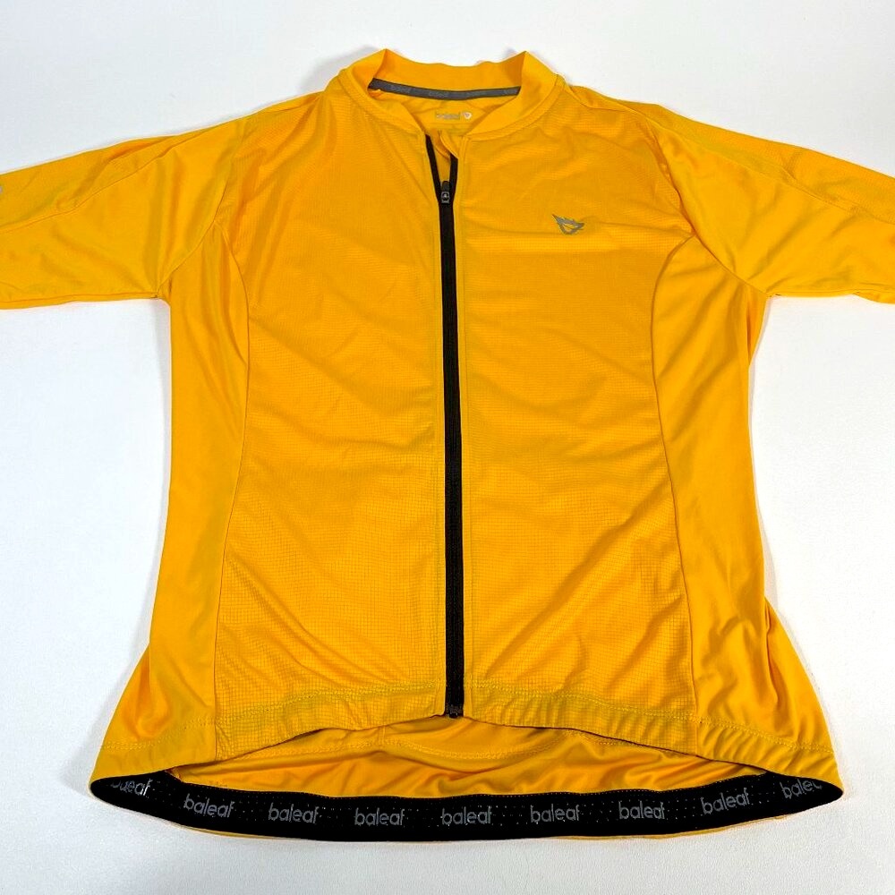 Baleaf Men's Cycling Jersey, Short Sleeve, Size Large, Yellow with‎ Full Zip